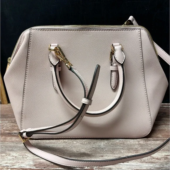 Michael Kors | EUC Charlotte Leather Large Shoulder Bag Purse Satchel, Blush - Picture 5 of 12